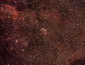 The Crescent Nebula, also known as NGC 6888, is an emission nebula in the Cygnus constellation.