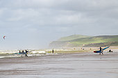 Windsurfers in Wissant, Cap Blanc-Nez, Opal Coast, Pas de Calais, France