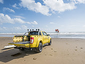 Beach surveillance in summer, Talmont St Hilaire, Vendée, Pays de Loire, France