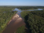 Aerial view of Rio Cuiaba, Pantanal, Mato Grosso, Brazil.