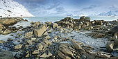 Ytresand shore in winter, Lofoten, Norway