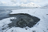 Skagsanden beach in winter, Lofoten, Norway