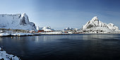 Reine fishing harbour in winter, Lofoten, Norway