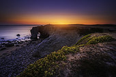 Sunset at Port Blanc Arch, Saint-Pierre-Quiberon, Morbihan, France