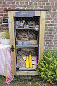 Vegetable sales cabinet in a self-service garden, summer, Pas de Calais, France
