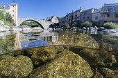 The Tarn river, at Pont de Montvert, Lozère, Occitanie, France
