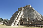 Adivino pyramid or pyramid of the fortune teller, Mayan site, Uxmal, Yucatán, Mexico, Central America