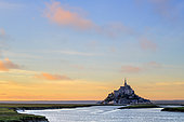 Mont Saint Michel Bay at dusk, Normandy, France