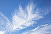 Feather-shaped cloud, France