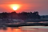 Sunrise over the Luangwa River. South Luangwa National Park, Zambia