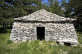 Dry stone hut on the mountain of Lure, Alpes de Haute Provence, France