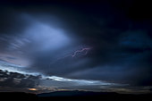Stormy weather and lightning in the Parc Naturel Régional du Ventoux, Provence, France