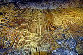 Concretions in mineral cascades, Dargilan cave, Lozère, France