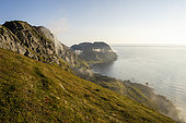 Landscape of the island of Værøy located south of the Lofoten archipelago, Norway