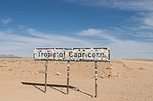 Symbolic panel during the crossing of the Tropic of Capricorn, Namibia
