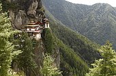 Tiger's Nest Monastery in the cliffside of Paro valley, Taktshang Goemba, near Paro, the Himalayas, Kingdom of Bhutan