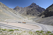 International road to Argentina in Portillo, Los Andes, Valparaiso Region, Chile