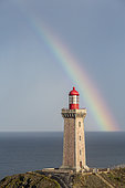 Rainbow over the Cap Béar lighthouse, Pyrénées-Orientales, Cap Bear and Cote Vermeille, France