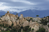 The Organs of Ille sur Têt and the snowy Canigou, Pyrénées-Orientales, France
