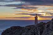 Sunrise on the Béar lighthouse, Pyrénées-Orientales, Cap Bear and Cote Vermeille, France