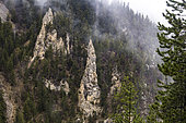 Les cargneules de Bragousse, Formes géologiques en gypse au-dessus de l'abbaye de Boscodon, Hautes Alpes, France