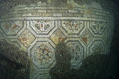 Polychrome mosaics in the thermal complex of Lacus Baianus, Marine Protected Area of Baia, Naples, Italy, Tyrrhenian Sea