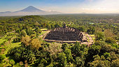 Aerial view of Borobudur temple