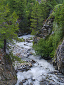 Glacial stream Rotmoosache in the Oetztal Alps in the nature park Oetztal near village Obergurgl. Europe, Austria, Tyrol