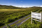End of the only road on the island of Jura, continuing by a path to the north of the island, Scotland.