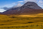 wo of the three "Paps of Jura" photographed in the autumn: Beinn an Oir (785m) and Beinn a'Chaolais (734m). These mountains on the Scottish island of Jura are visible from Ireland.