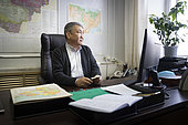 Alexander Fedorov, Deputy Scientific Director, in his office at the Yakutsk Permafrost Institute, Sakha Republic, Russia