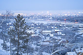 View of the city of Yakutsk at dusk, Republic of Sakha, Russia