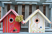 Handmade birdhouse, garden decoration