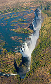 View of the Falls from a height of bird flight. Victoria Falls.