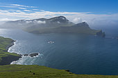 Sorvagsfjordur, Vagar Island, Faroe Islands, Denmark.