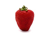 Une Fraise mûre sur fond blanc