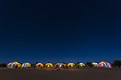 Hayma camp at night, Merzouga, Morocco, Sahara desert