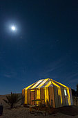 Hayma camp at night, Merzouga, Morocco, Sahara desert
