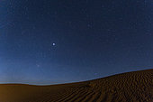 Sand dune at night, Merzouga, Morocco, Sahara desert