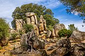 Quarry for the production of the menhir statues, Filitosa archaeological site, Corsica, Filitosa, Corsica, France, Europe