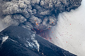Volcán de Fuego (Volcan de feu) en éruption, Sierra Madre de Chiapas, Guatemala