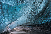 Glacial cave in Vatnajoekull Nationalpark, Iceland. Glacial cave in the Breidamerkurjoekull Glacier in Vatnajoekull National Park. Entrance to the Ice Cave europe, northern europe, iceland, February