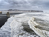 North Atllantic coast near Vik y Myrdal, Iceland. North Atllantic coast near Vik y Myrdal during a winter storm with heavy gales. europe, northern europe, iceland, February