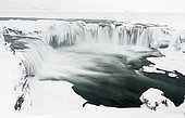 Godafoss during winter, Iceland. Godafoss one of the iconic waterfalls of Iceland during winter. europe, northern europe, iceland, February