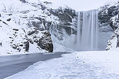 Skogafoss during winter, Iceland. Skogafoss during winter, one of the icons of Iceland. europe, northern europe, iceland, February