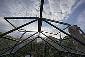 Ventilation system in a garden greenhouse, Pas de Calais, France