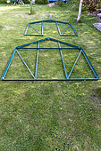 Preparation of the frame, Setting up a garden greenhouse, Pas de Calais, France