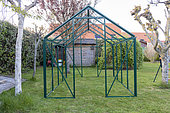 Metal frame, Setting up a garden greenhouse, Pas de Calais, France