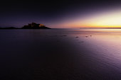 The very first light of day on the National Fort in Saint-Malo, Ille-et-Vilaine, Brittany, France