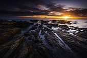Sunset on the Pointe de Penvins, Morbihan, Brittany, France